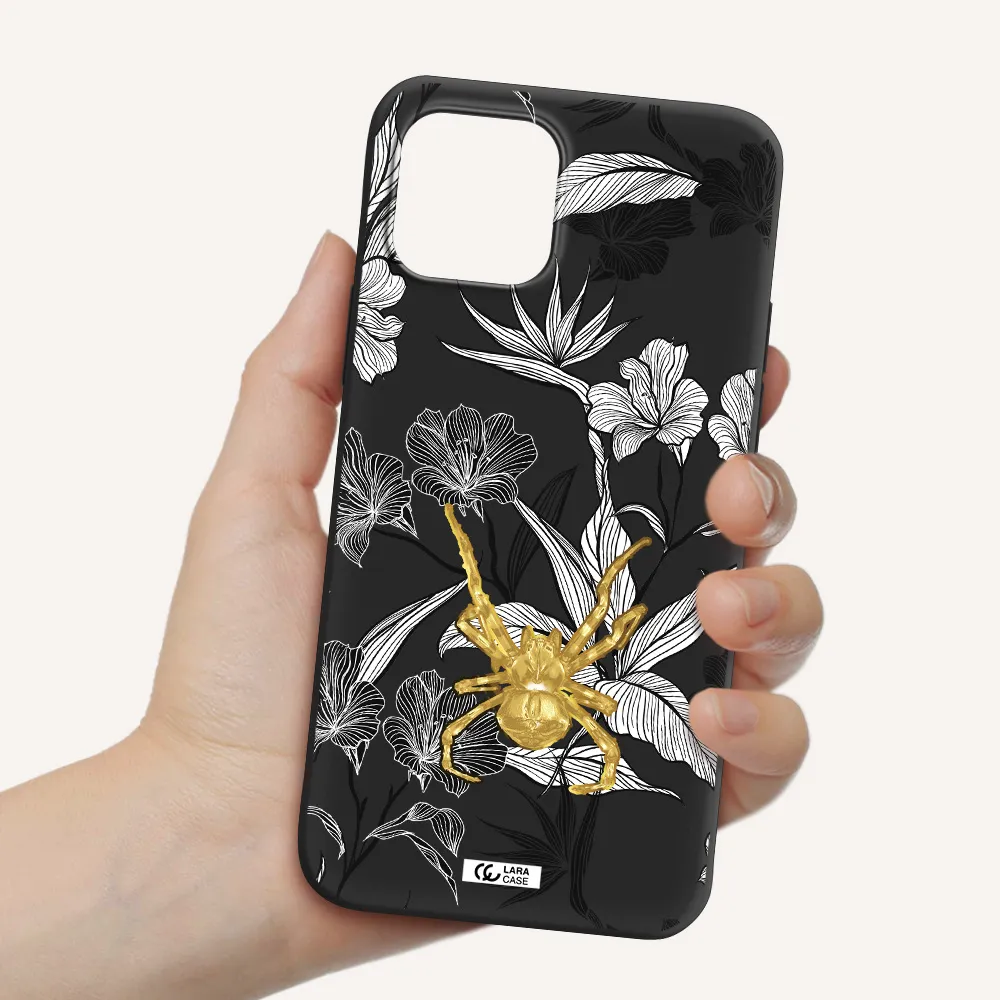 Golden Spider Apple iPhone 12 Silicone black Case