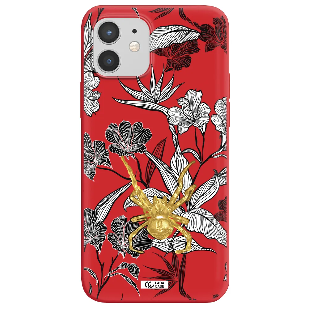 Golden Spider Apple iPhone 12 Silicone Imperial Red Case