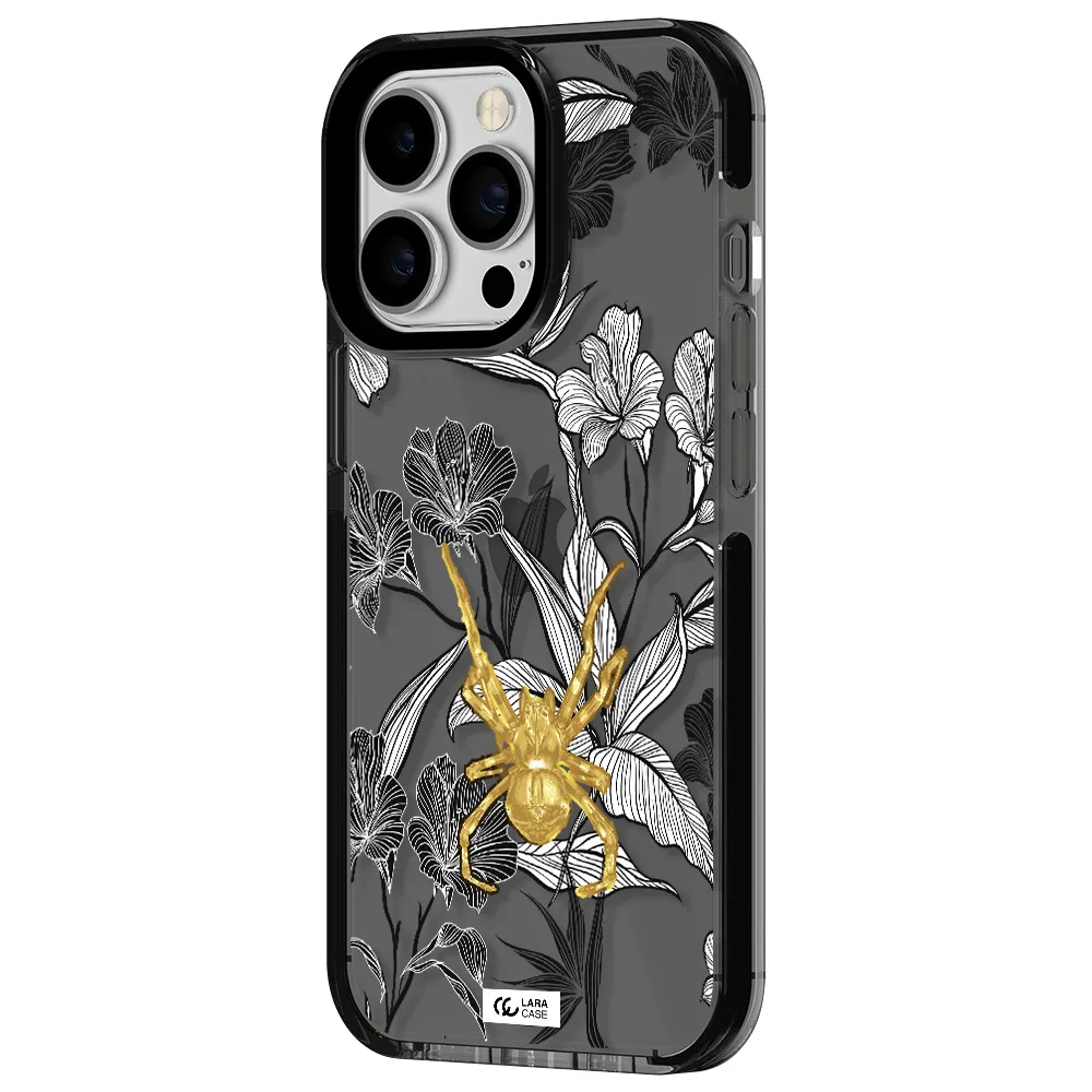 Golden Spider Apple iPhone 13 Pro impact Smoke Black Case