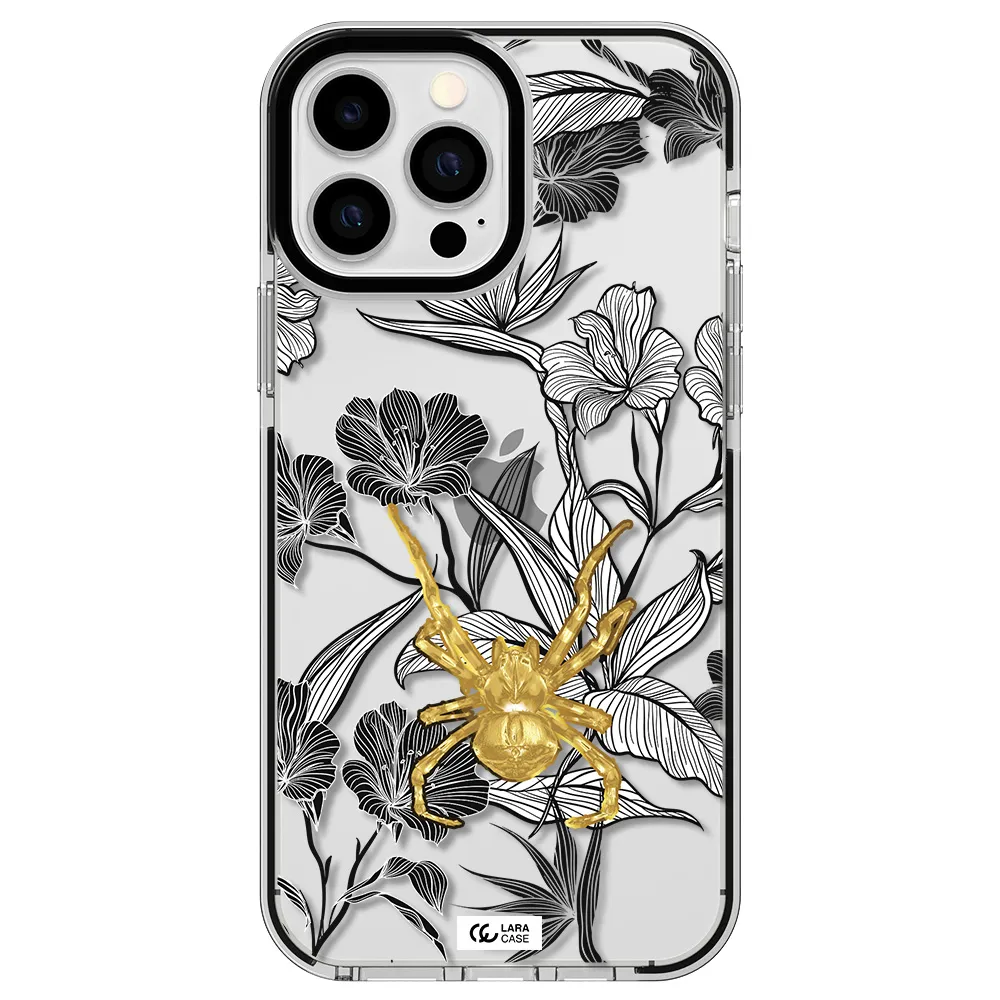 Golden Spider Apple iPhone 13 Pro Max impact black border Case