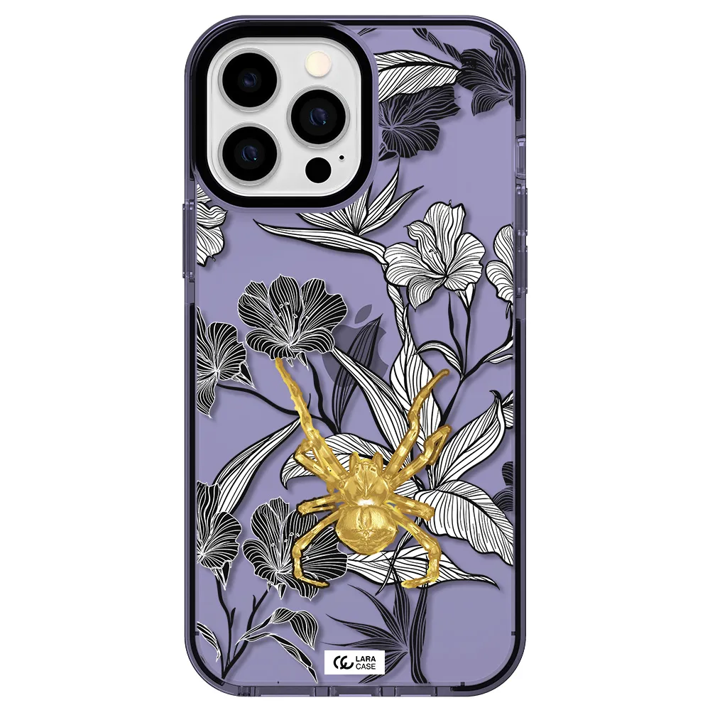 Golden Spider Apple iPhone 13 Pro Max impact Lilac Case