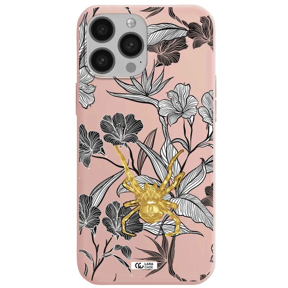 Golden Spider Apple iPhone 13 Pro Max Silicone pastel pink Case