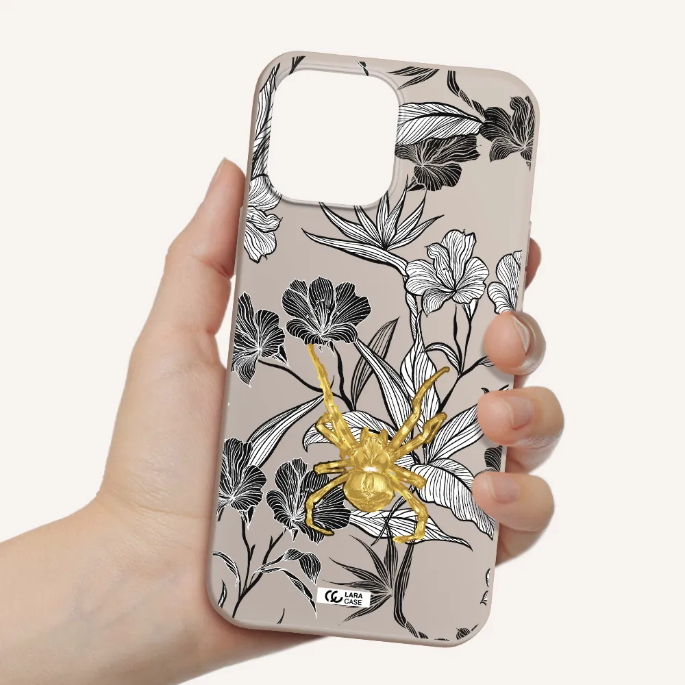 Golden Spider Apple iPhone 13 Pro Max Silicone Stone Case