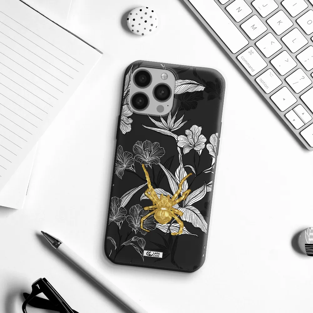 Golden Spider Apple iPhone 13 Pro Silicone black Case