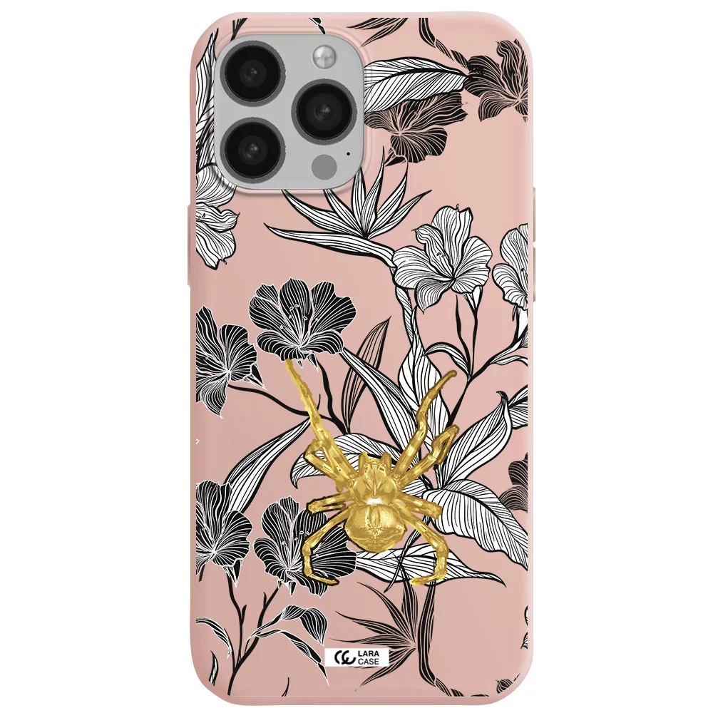 Golden Spider Apple iPhone 13 Pro Silicone pastel pink Case