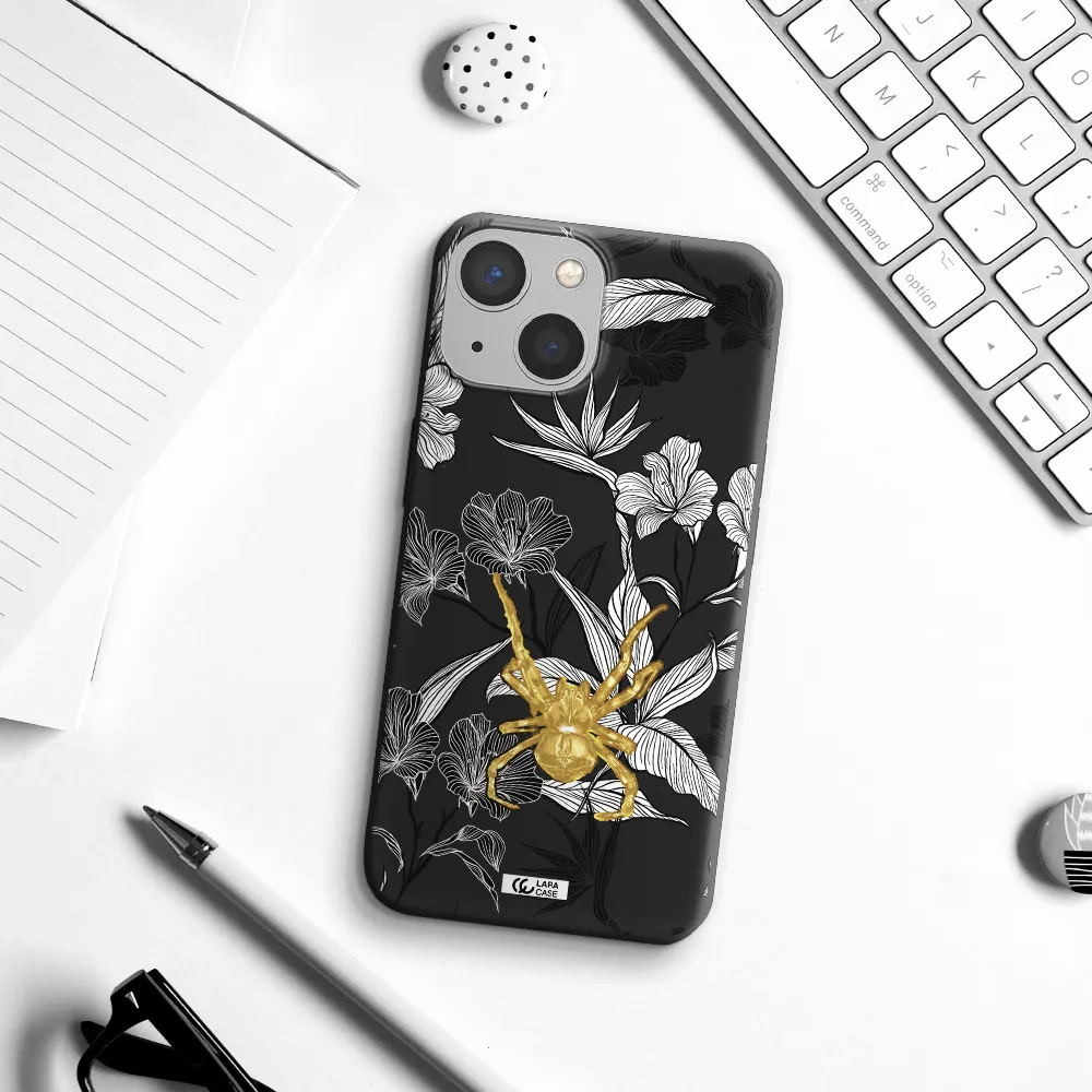Golden Spider Apple iPhone 13 Silicone black Case