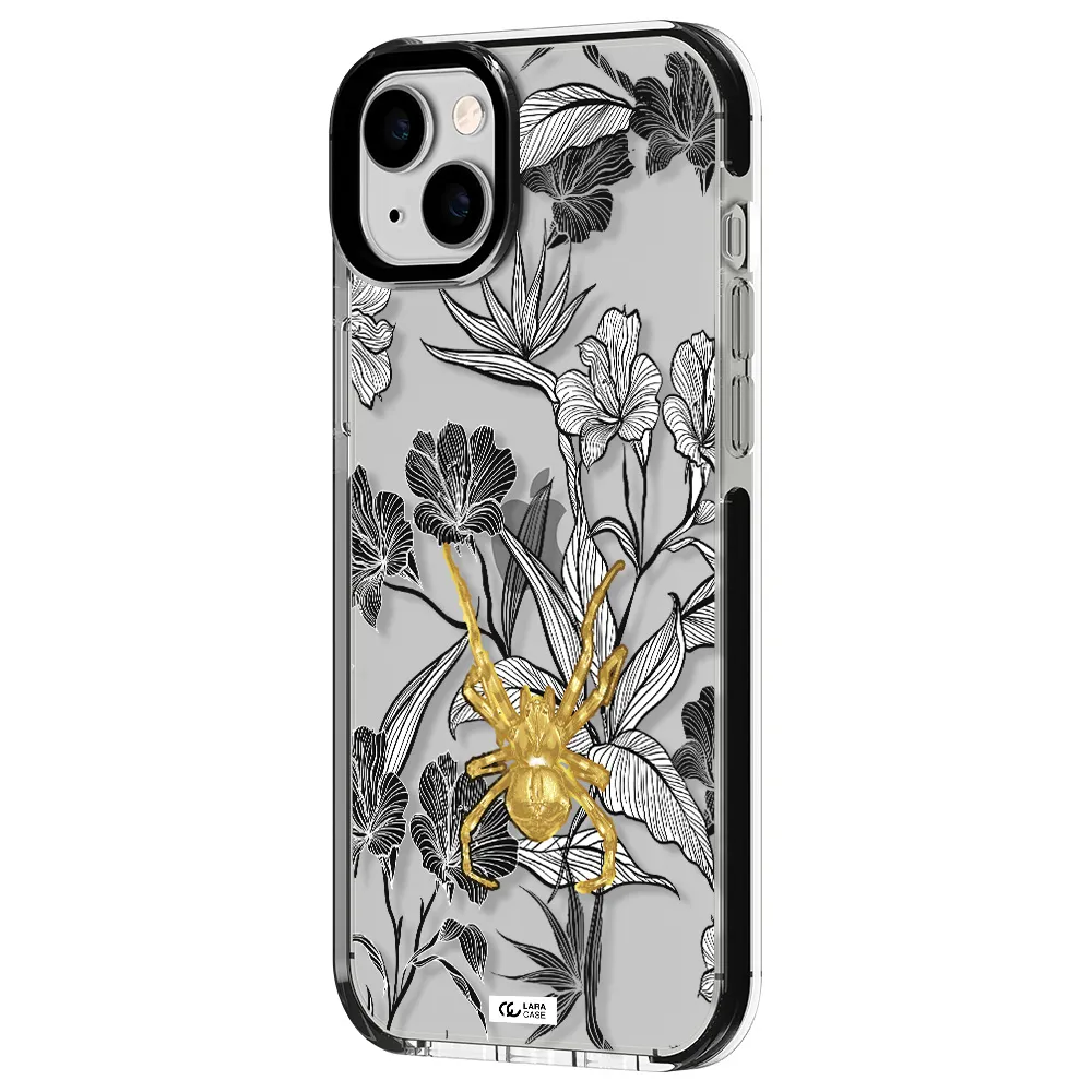 Golden Spider Apple iPhone 14 plus impact black border Case