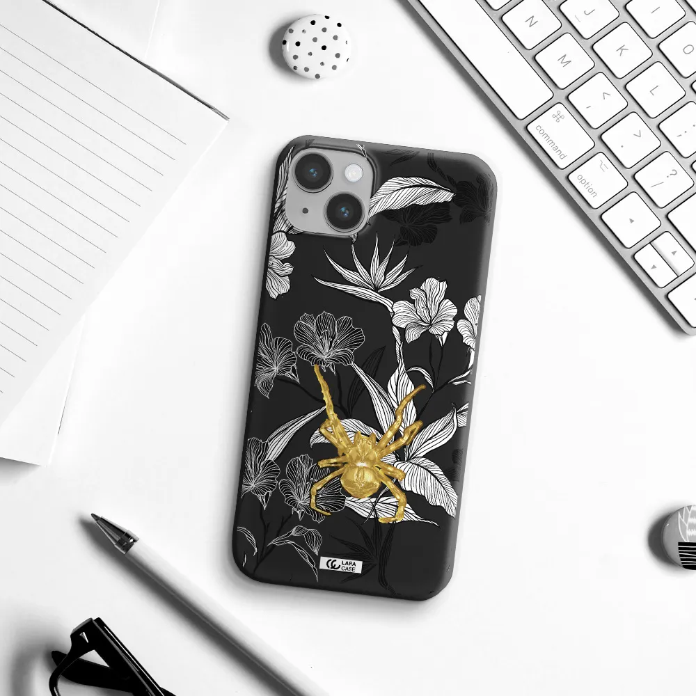 Golden Spider Apple iPhone 14 plus Silicone black Case