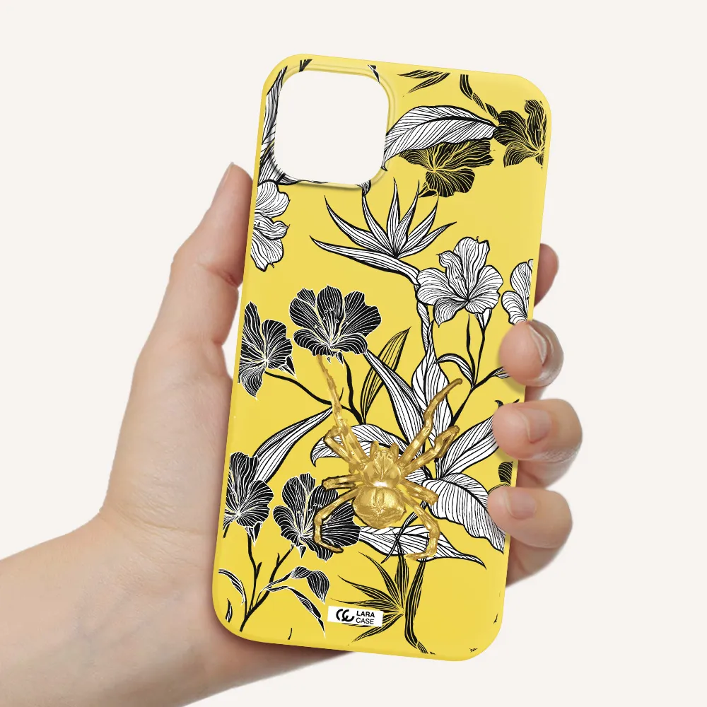 Golden Spider Apple iPhone 14 plus Silicone canary yellow Case