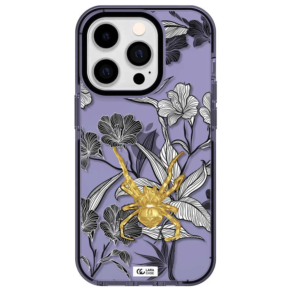 Golden Spider Apple iPhone 14 pro impact Lilac Case