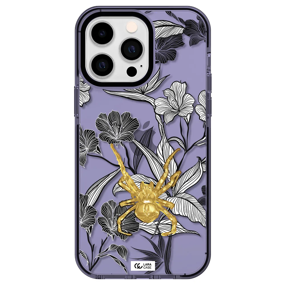 Golden Spider Apple iPhone 14 pro max impact Lilac Case