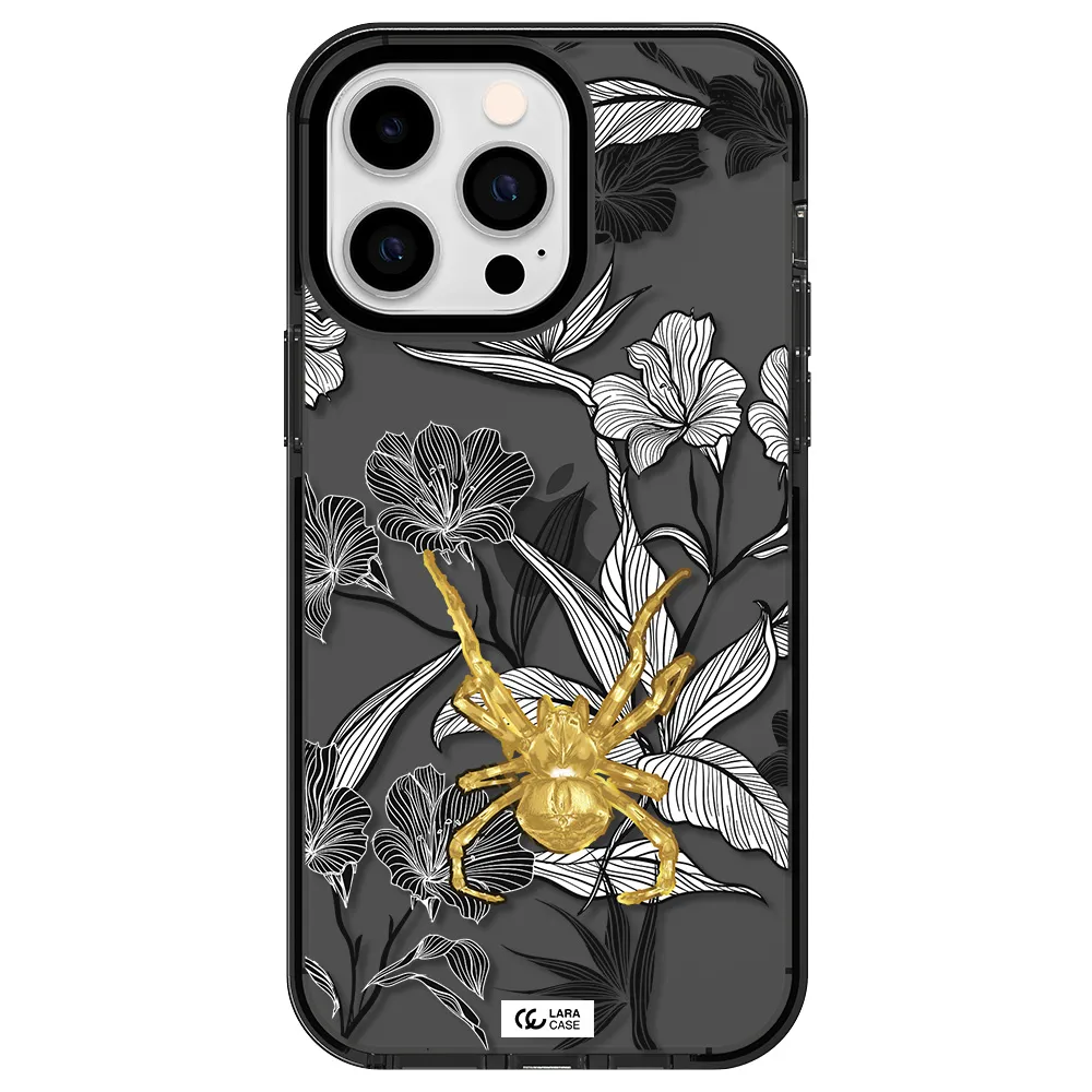 Golden Spider Apple iPhone 14 pro max impact Smoke Black Case