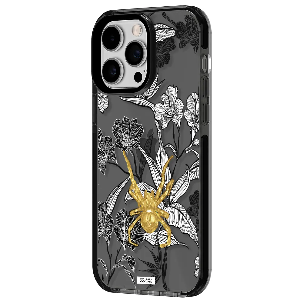 Golden Spider Apple iPhone 14 pro max impact Smoke Black Case