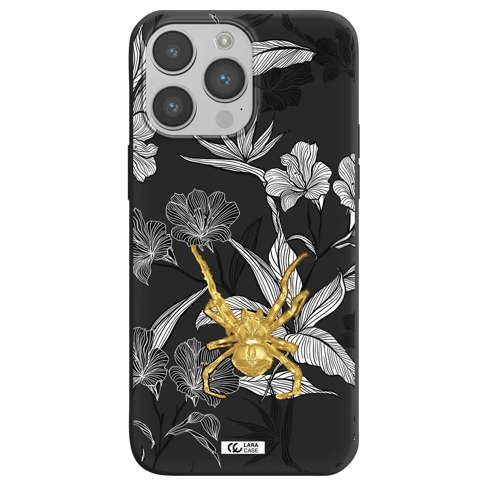 Golden Spider Apple iPhone 14 pro max Silicone black Case