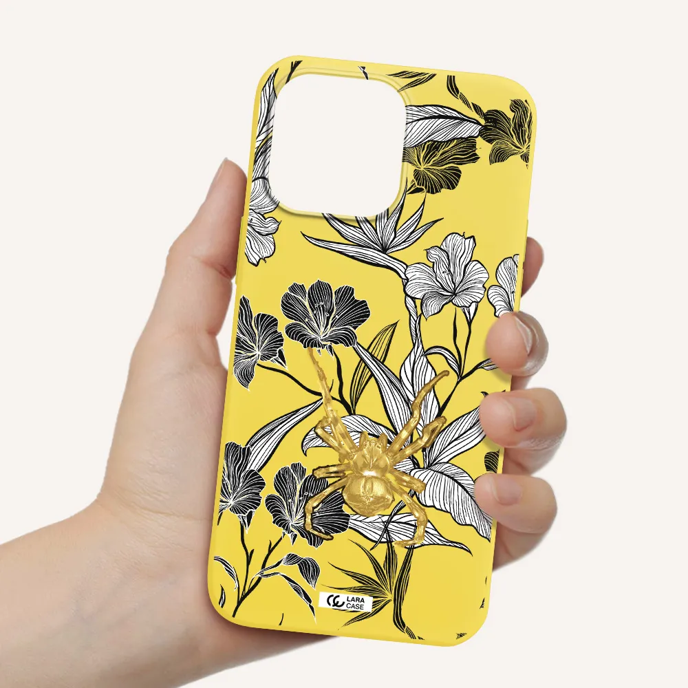 Golden Spider Apple iPhone 14 pro max Silicone canary yellow Case