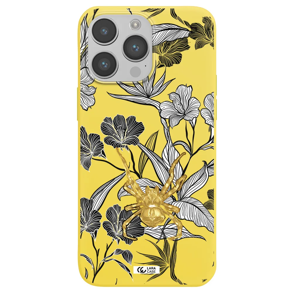 Golden Spider Apple iPhone 14 pro Silicone canary yellow Case