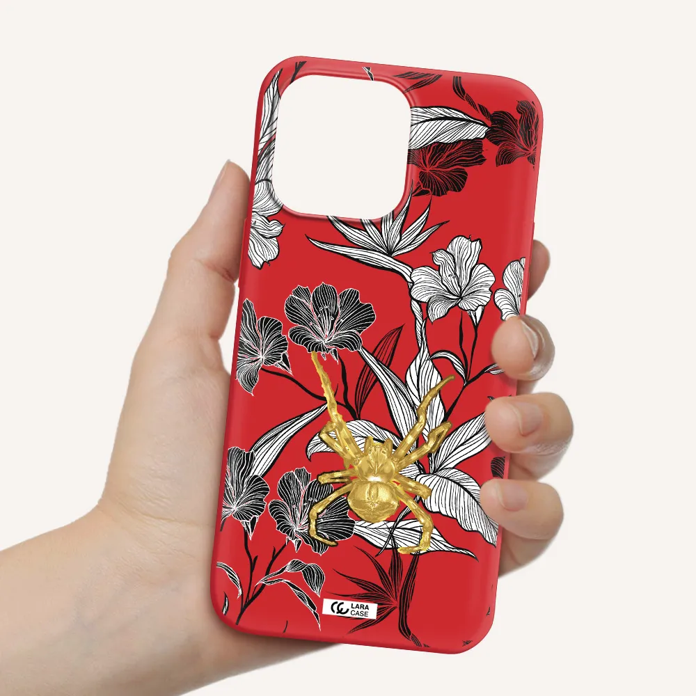 Golden Spider Apple iPhone 14 pro Silicone Imperial Red Case