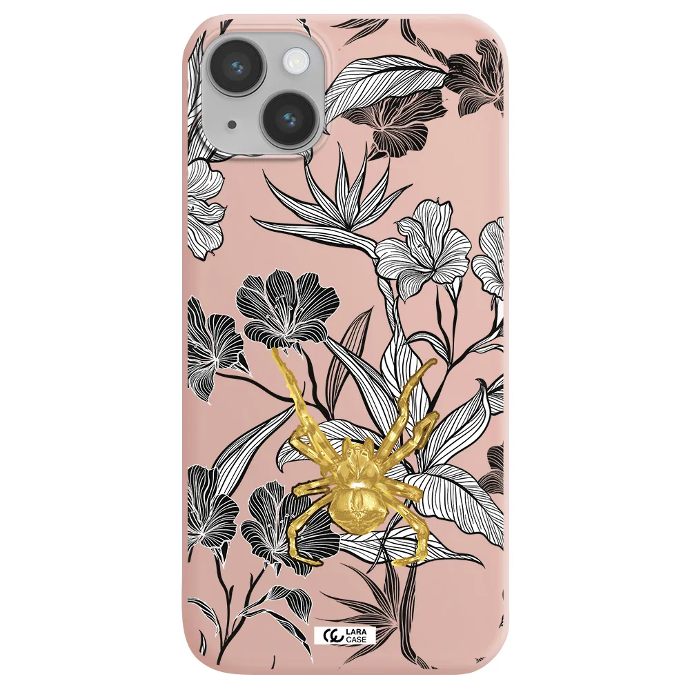 Golden Spider Apple iPhone 14 Silicone pastel pink Case