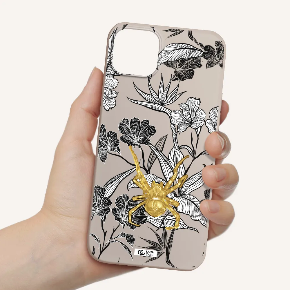 Golden Spider Apple iPhone 14 Silicone Stone Case