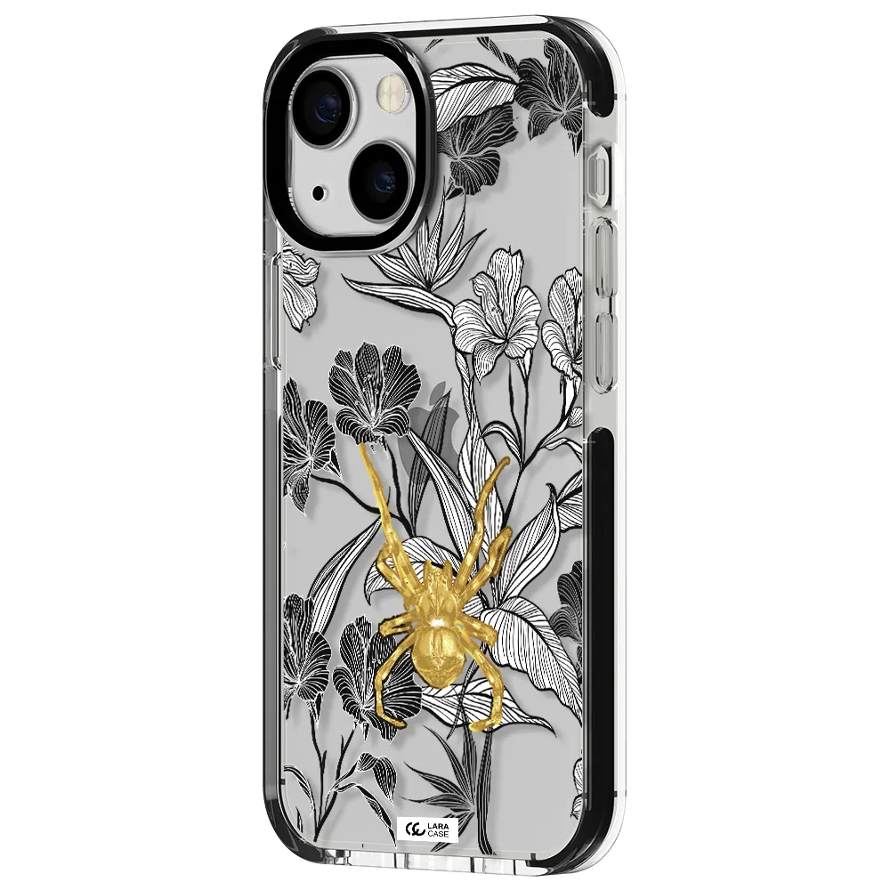 Golden Spider Apple iPhone 15 impact black border Case