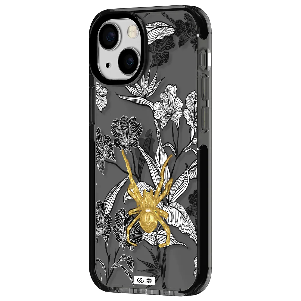 Golden Spider Apple iPhone 15 impact Smoke Black Case