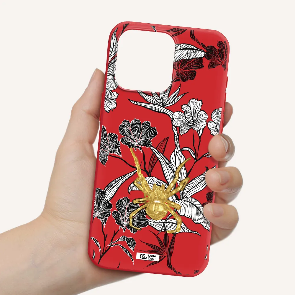 Golden Spider Apple Iphone 15 Pro Max Silicone Imperial Red Case