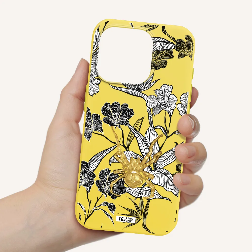 Golden Spider Apple Iphone 15 Pro Silicone Canary Yellow Case