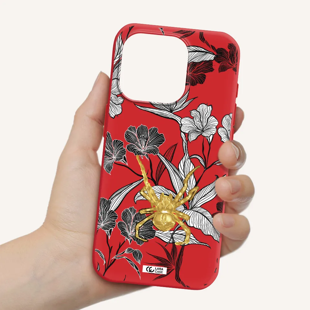 Golden Spider Apple Iphone 15 Pro Silicone Imperial Red Case