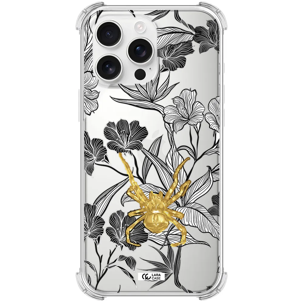 Golden Spider Apple Iphone 16 Pro Max Clear Pc Case