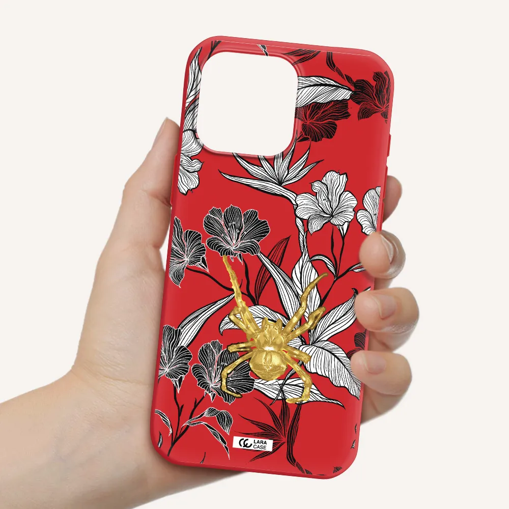 Golden Spider Apple Iphone 16 Pro Max Silicone Imperial Red Case