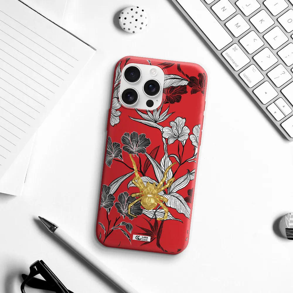Golden Spider Apple Iphone 16 Pro Max Silicone Stone Case