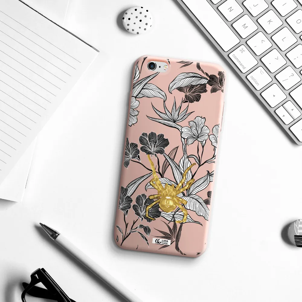 Golden Spider Apple iPhone 6 plus Silicone pastel pink Case