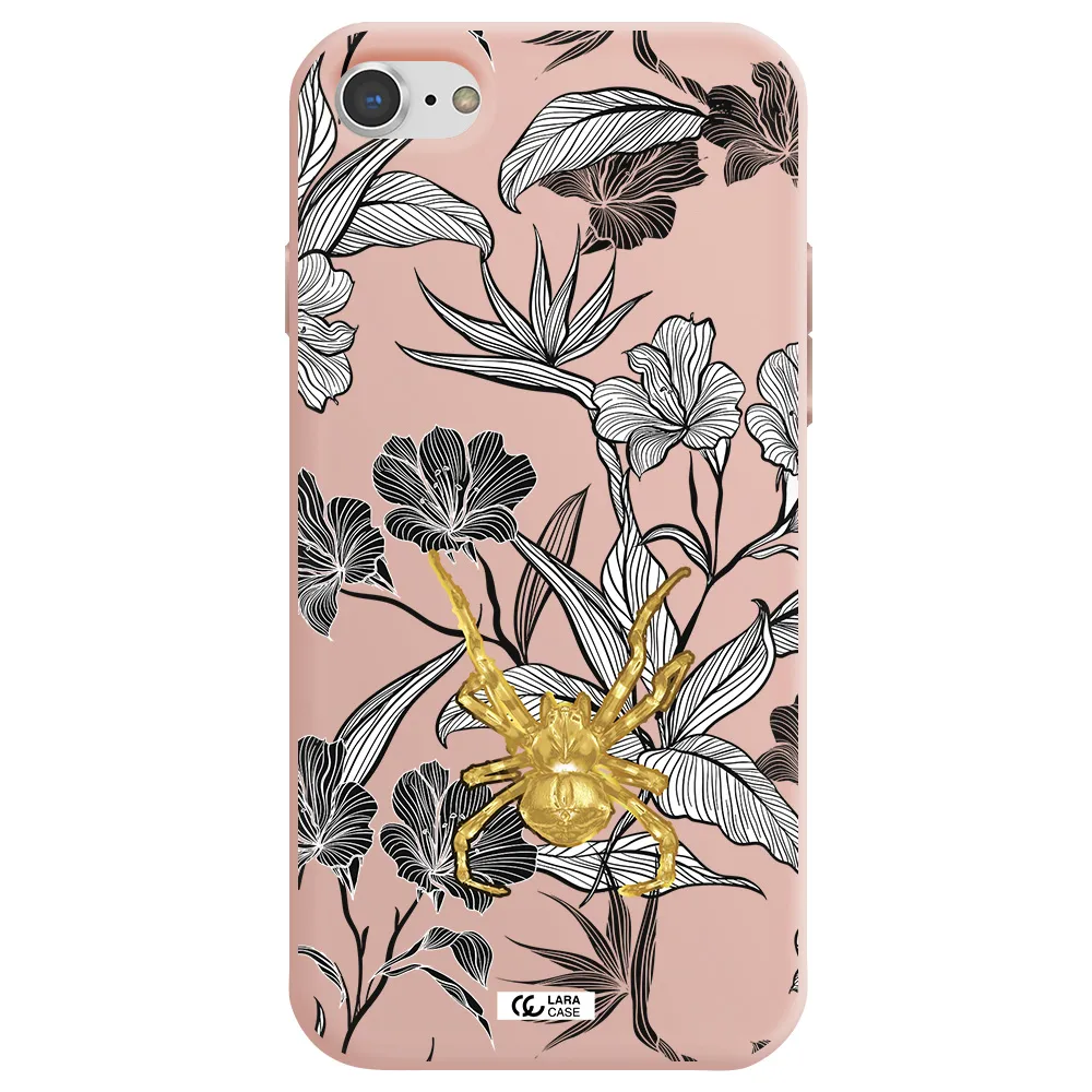 Golden Spider Apple iPhone 8 Silicone pastel pink Case