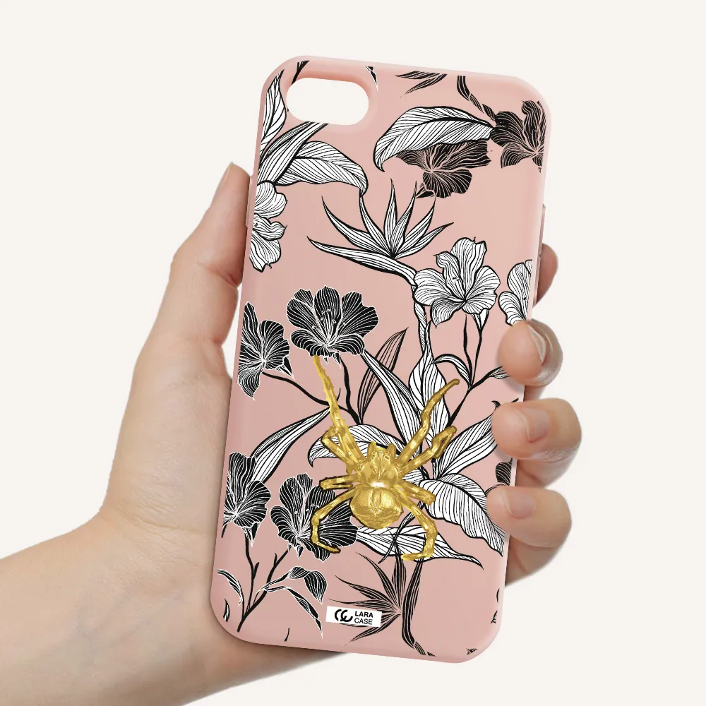 Golden Spider Apple iPhone 8 Silicone pastel pink Case