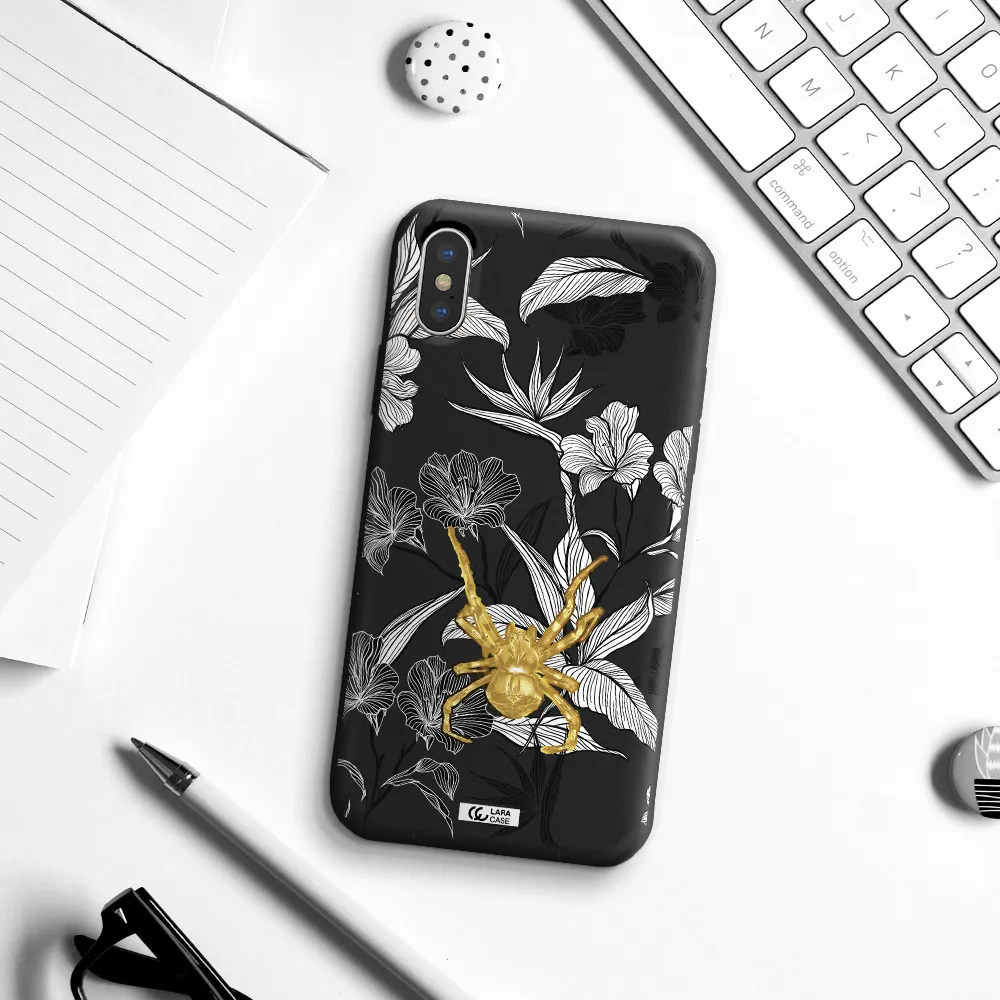 Golden Spider Apple iPhone X Silicone black Case