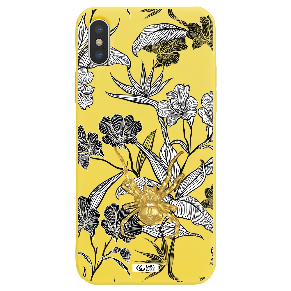 Golden Spider Apple iPhone X Silicone canary yellow Case