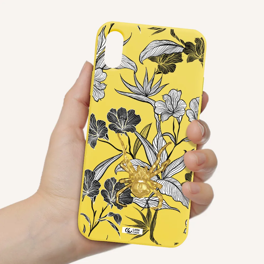 Golden Spider Apple iPhone X Silicone canary yellow Case