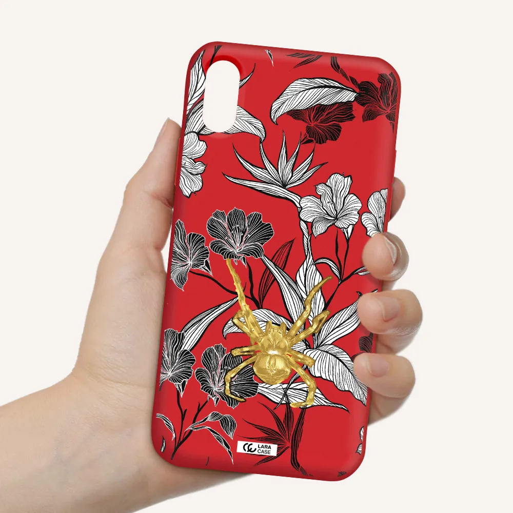 Golden Spider Apple iPhone XS Silicone Imperial Red Case