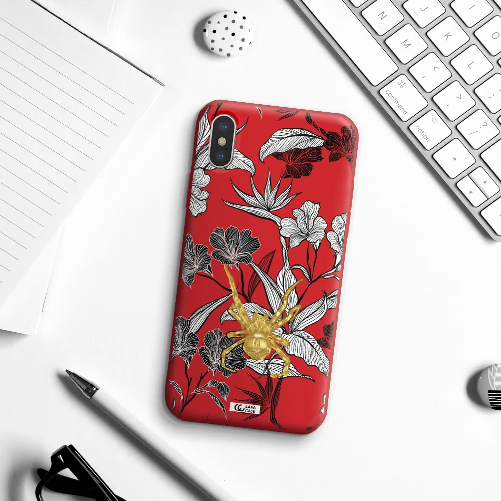 Golden Spider Apple iPhone XS Silicone Imperial Red Case