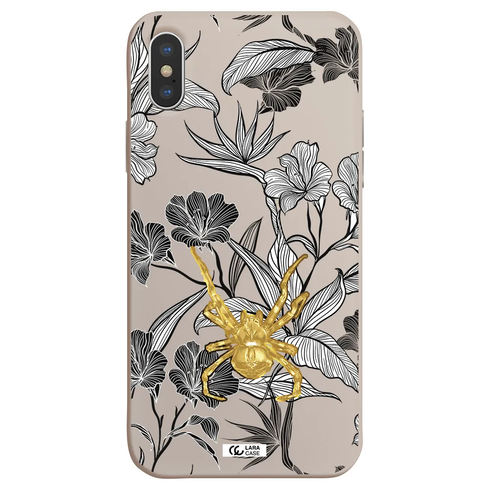 Golden Spider Apple iPhone XS Silicone Stone Case