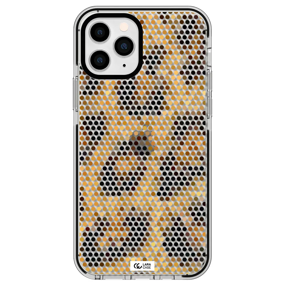 Leopard Dots Apple iPhone 11 pro impact black border Case
