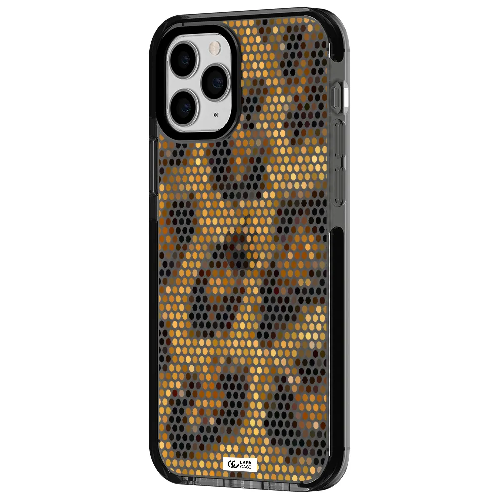 Leopard Dots Apple iPhone 11 pro impact Smoke Black Case