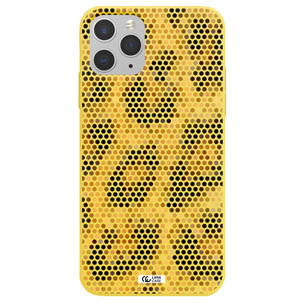 Leopard Dots Apple iPhone 11 pro max Silicone canary yellow Case
