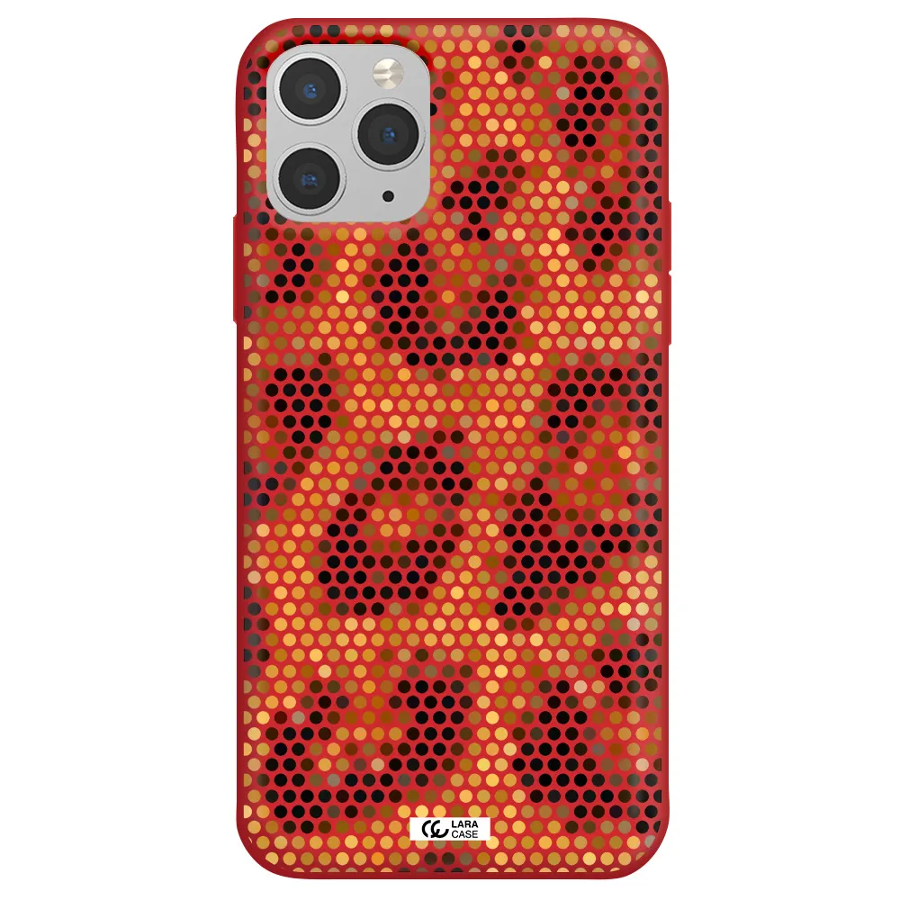 Leopard Dots Apple iPhone 11 pro max Silicone Imperial Red Case