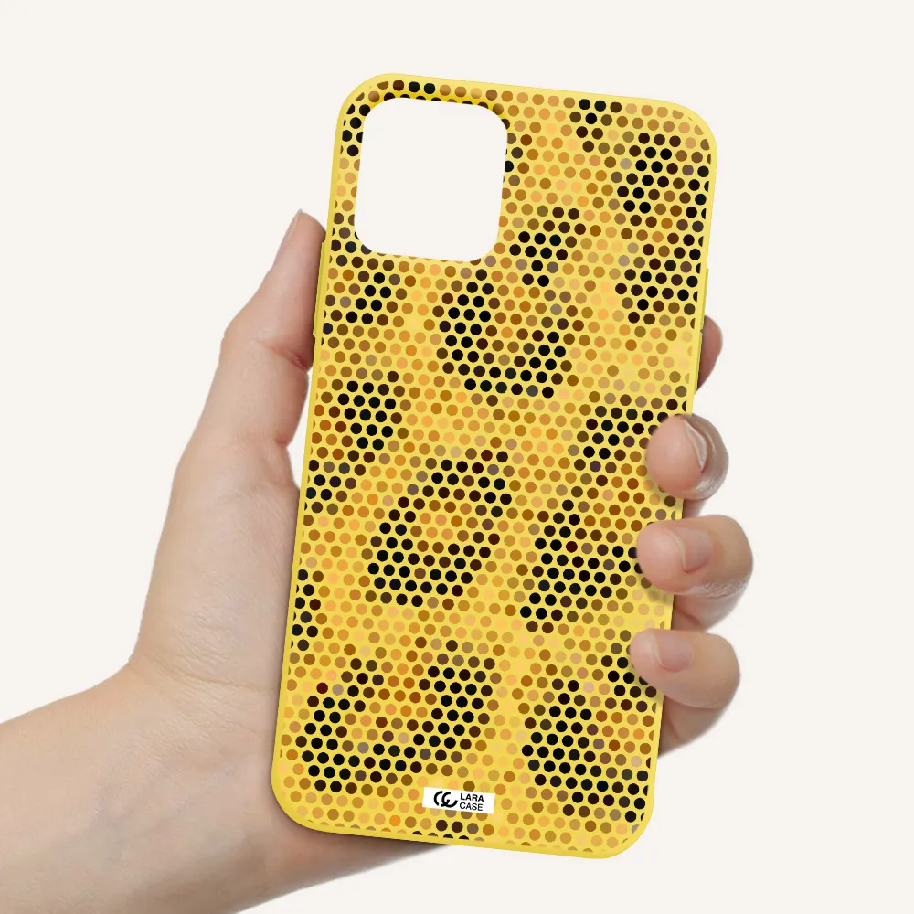 Leopard Dots Apple iPhone 11 pro Silicone canary yellow Case