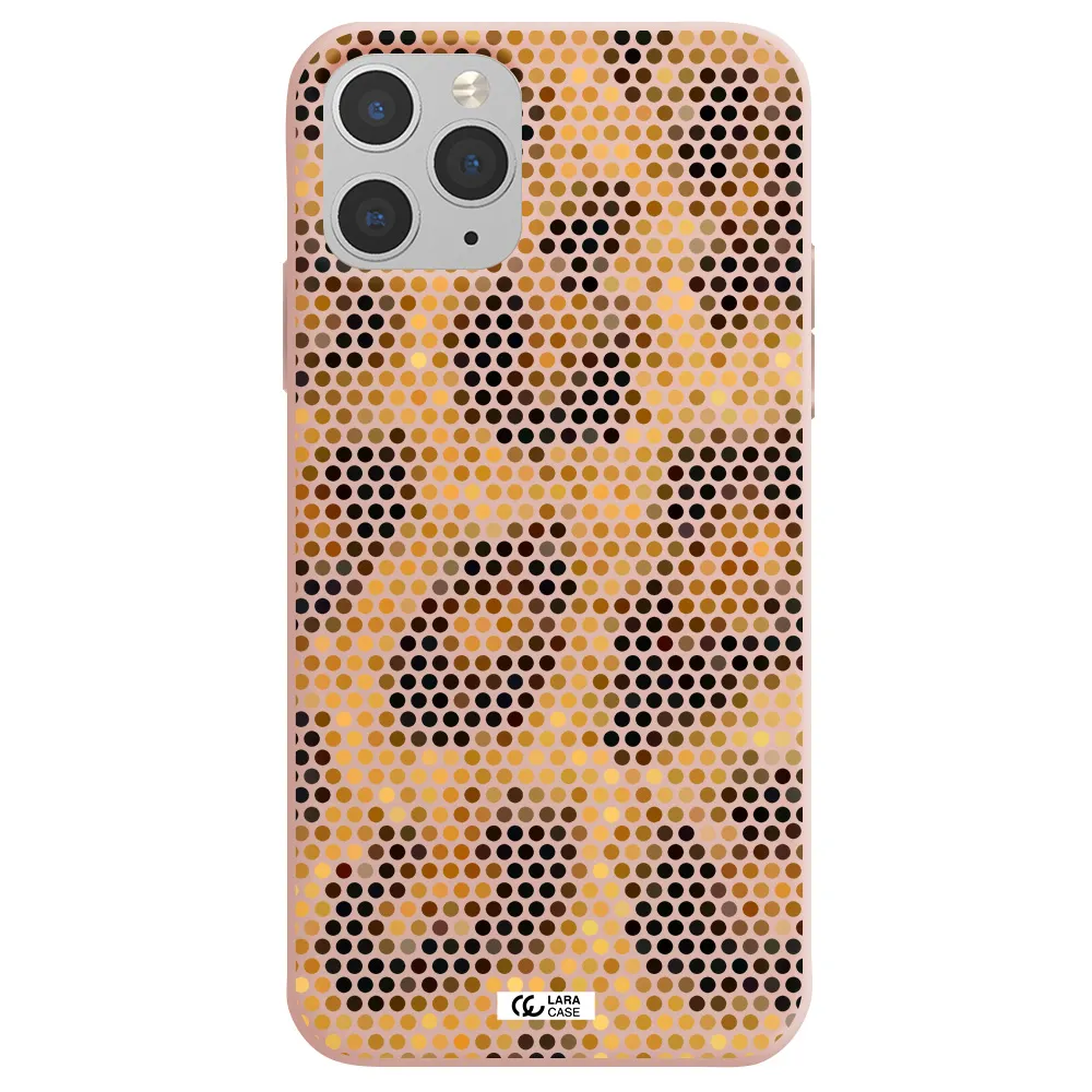 Leopard Dots Apple iPhone 11 pro Silicone pastel pink Case
