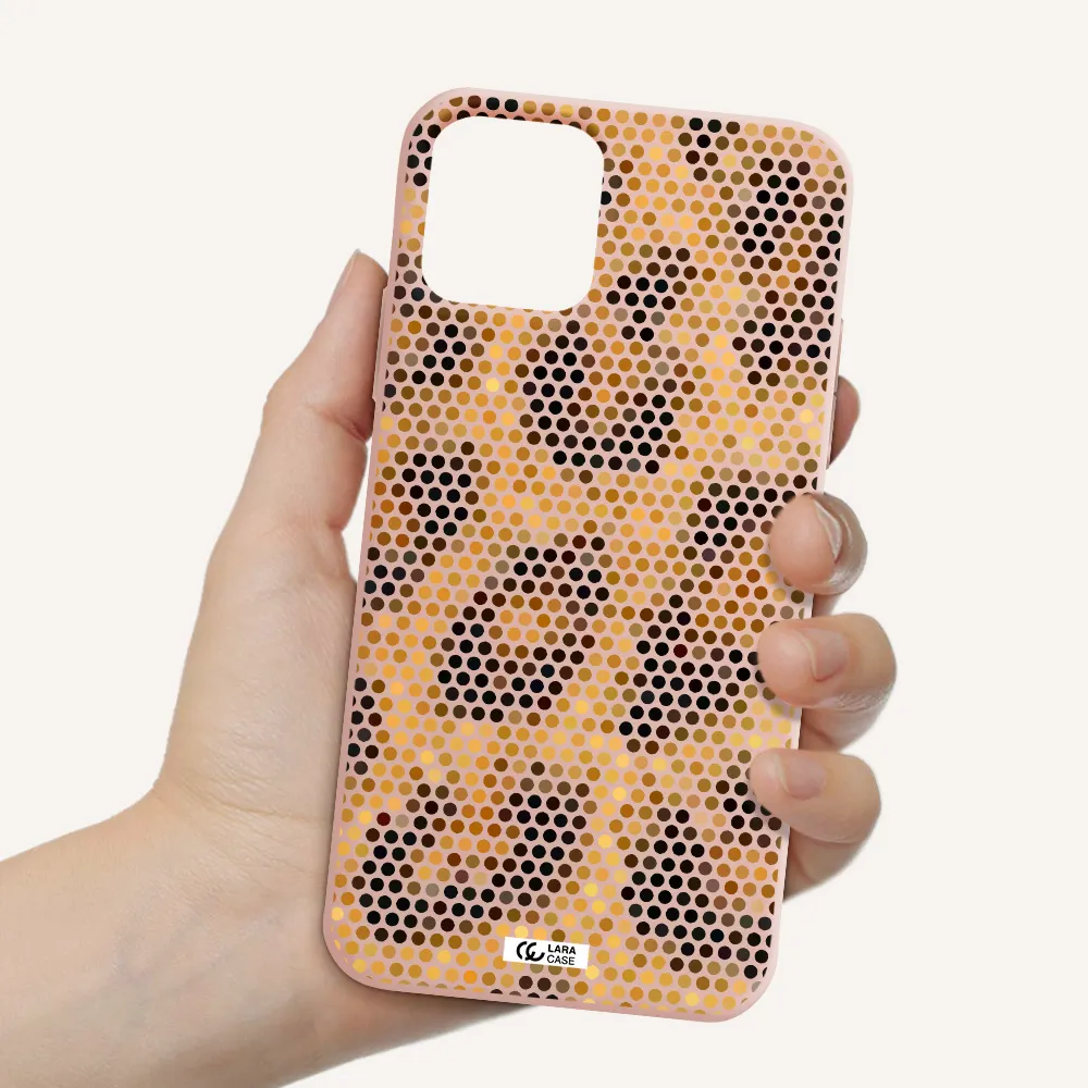 Leopard Dots Apple iPhone 11 pro Silicone pastel pink Case