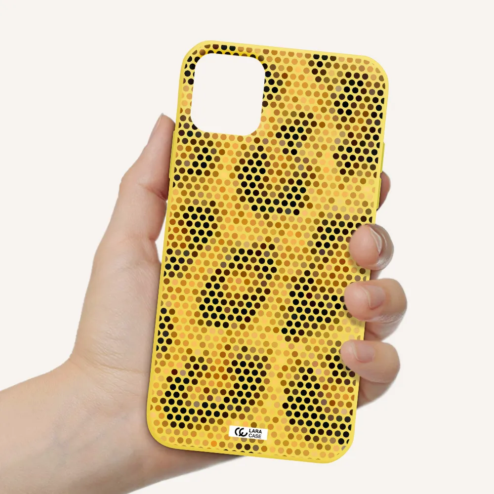 Leopard Dots Apple iPhone 11 Silicone canary yellow Case