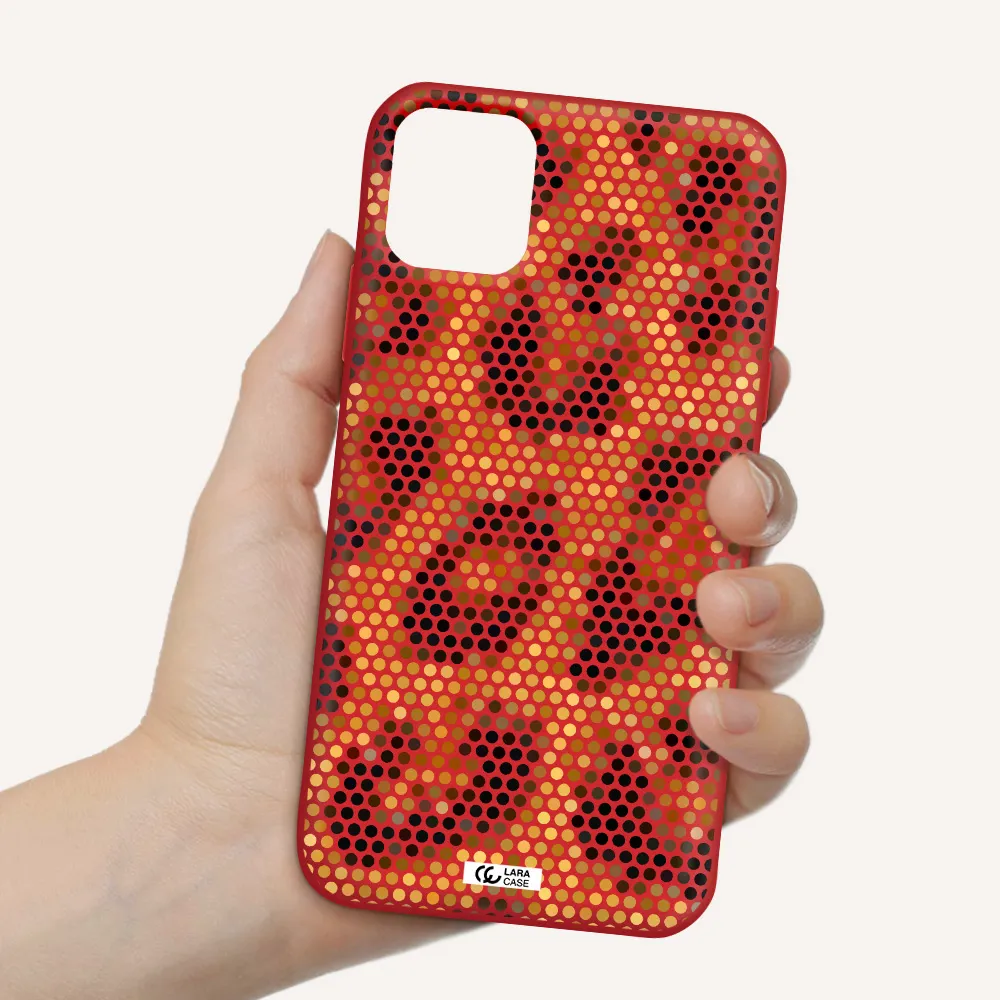 Leopard Dots Apple iPhone 11 Silicone Imperial Red Case