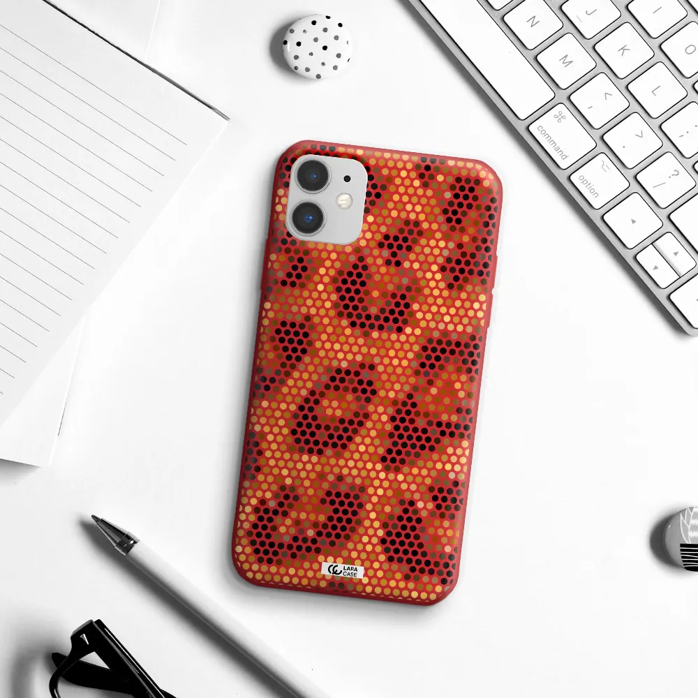 Leopard Dots Apple iPhone 11 Silicone Imperial Red Case